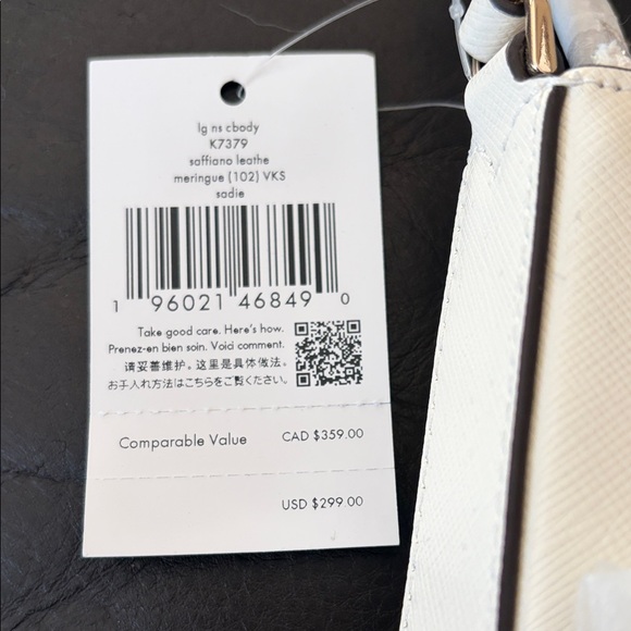 Kate Spade Saffiano Leather Large Ivory (Meringue) Crossbody Bag and Wallet - Picture 2 of 4
